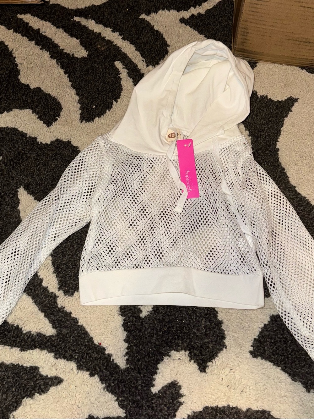 Kids White Mesh cover up